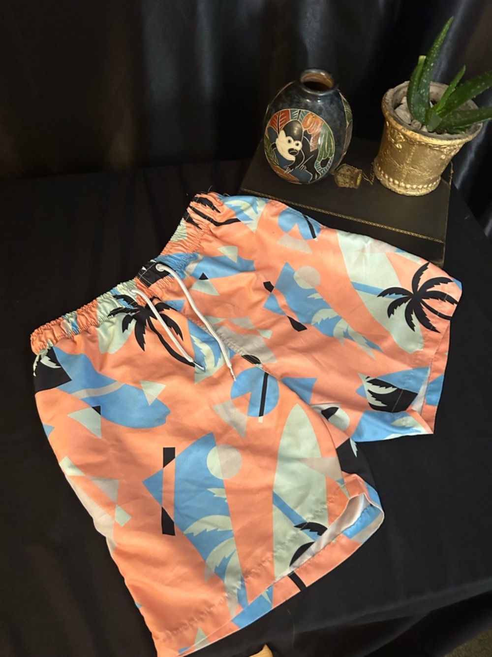 Men's Coral Palm Geo Swim Board Shorts